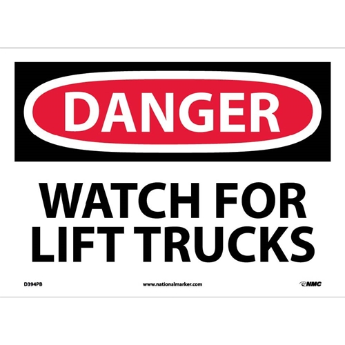 Danger Watch For Lift Trucks Sign (D394PB)