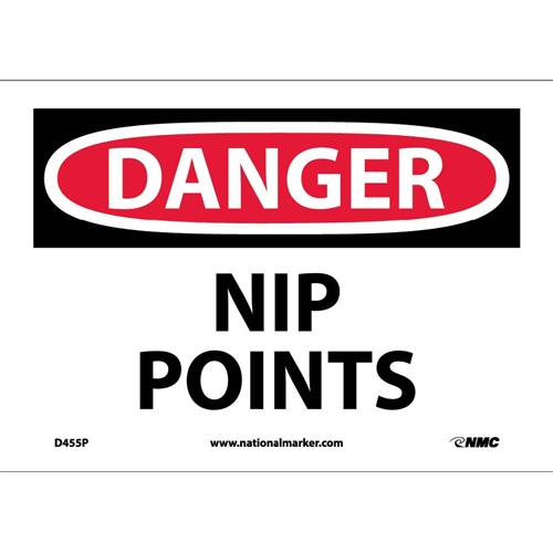 Click here to view larger image Danger Nip Points Sign (D455P)