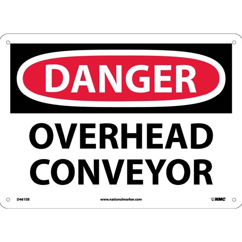 Click here to view larger image Danger Overhead Conveyor Sign (D461EB)