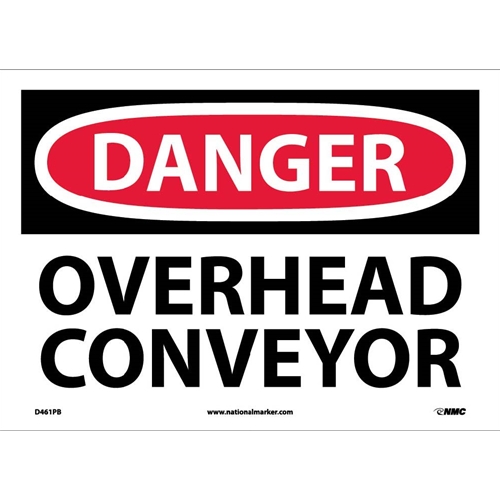 Click here to view larger image Danger Overhead Conveyor Sign (D461PB)