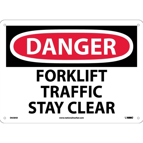Danger Forklift Traffic Stay Clear Sign (D658AB)