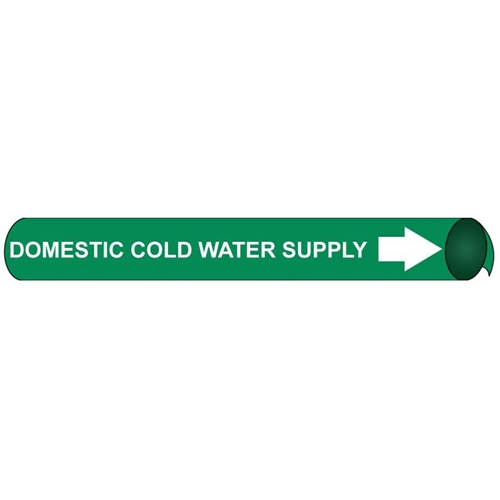 Domestic Cold Water Return Precoiled/Strap-On Pipe Marker (A4036)