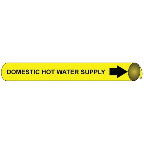Domestic Hot Water Return Precoiled/Strap-On Pipe Marker (A4038)