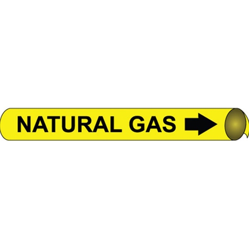 Click here to view larger image Natural Gas Precoiled/Strap-On Pipe Marker (E4073)