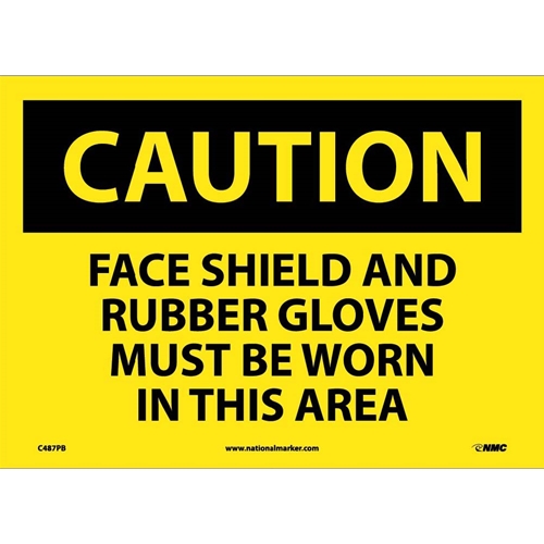 Caution Multi Protection Safety Sign (C487PB)