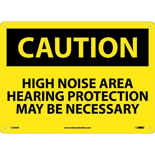 Caution High Noise Area Hearing Protection Sign (C520AB)