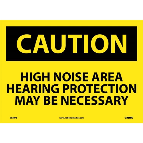 Caution High Noise Area Hearing Protection Sign (C520PB)