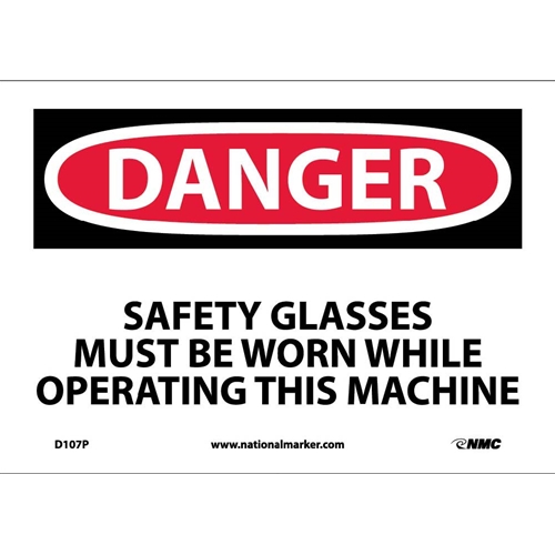 Click here to view larger image Danger Eye Protection Must Be Worn Sign (D107P)