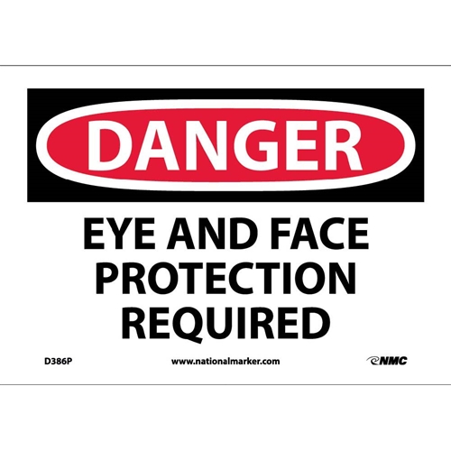 Danger Eye And Face Protection Required Sign (D386P)