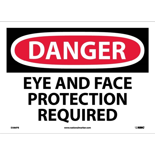 Danger Eye And Face Protection Required Sign (D386PB)