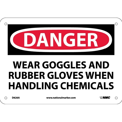 Danger Wear Ppe When Handling Chemicals Sign (D626A)