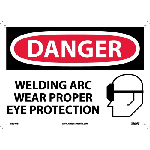 Danger Welding Arc Wear Proper Eye Protection Sign (D630AB)