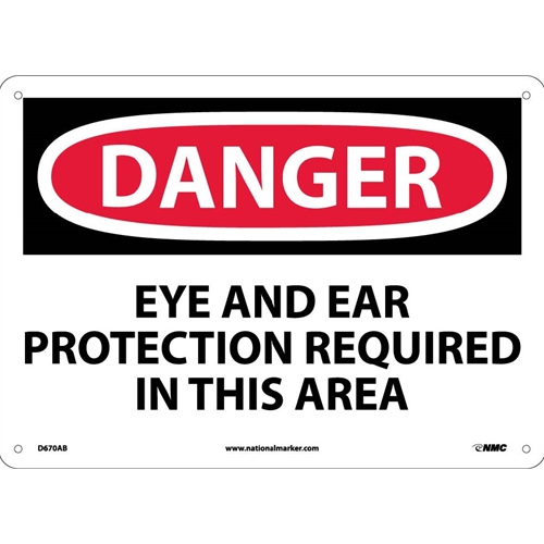 Danger Eye And Ear Protection Required In This Area Sign (D670AB)