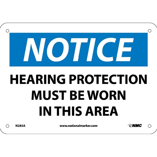 Click here to view larger image Notice Hearing Protection Must Be Worn Sign (N285A)