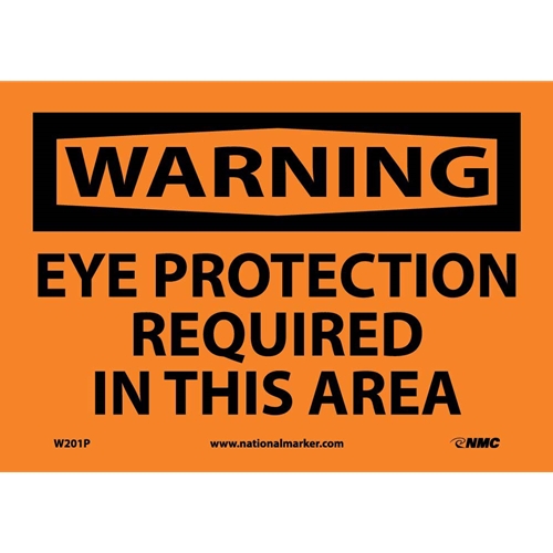 Click here to view larger image Warning Eye Protection Required In This Area Sign (W201P)