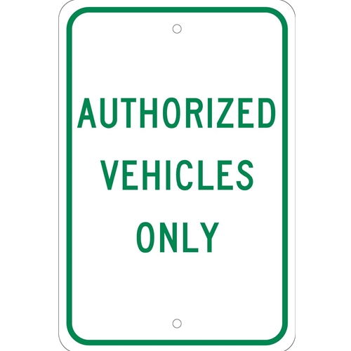 Authorized Vehicles Only Sign (TM48J)