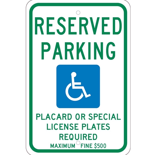 State Handicapped Reserved Parking Hawaii Sign (TMS315J)