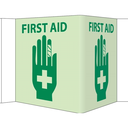 3-View First Aid Sign (GLV54)