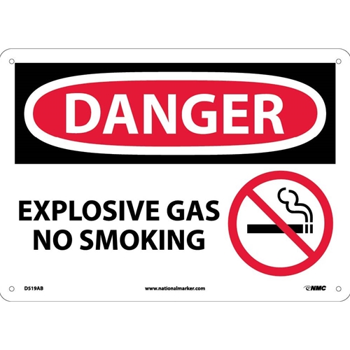 Danger Explosive Gas No Smoking Sign (D519AB)