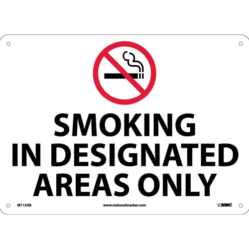 Click here to view larger image Smoking In Designated Areas Only Sign (M115AB)
