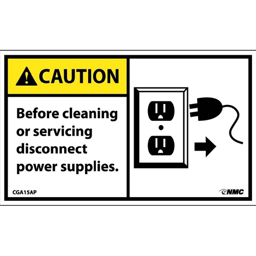 Caution Disconnect Power Supplies Label (CGA15AP)