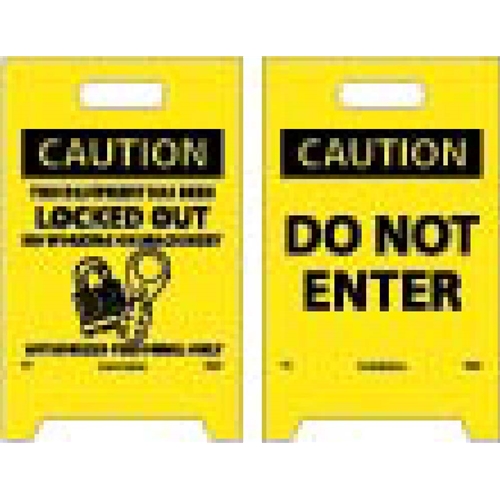 Caution Do Not Enter Double-Sided Floor Sign (FS13)