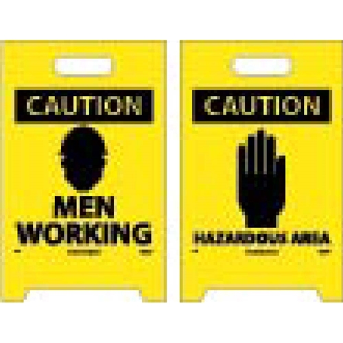 Caution Men Working Double-Sided Floor Sign (FS3)