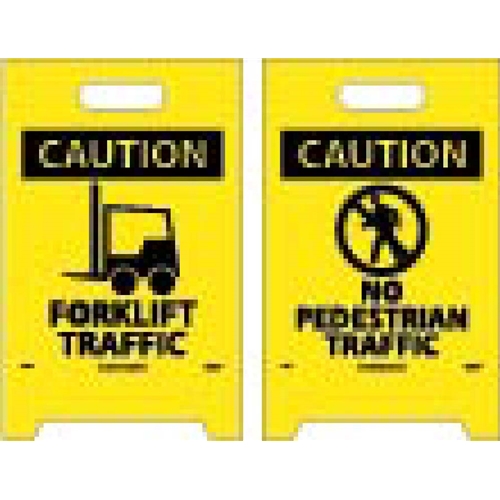 Caution Forklift Traffic Double-Sided Floor Sign (FS34)