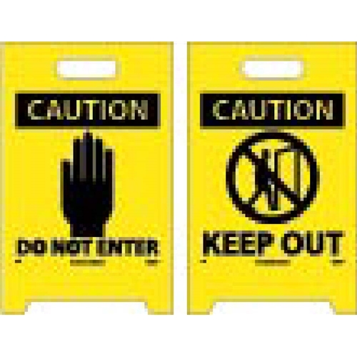 Caution Keep Out Double-Sided Floor Sign (FS8)