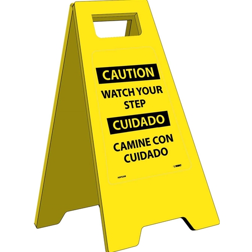 Caution Watch Your Step - Bilingual Heavy Duty Floor Stand (HDFS208)