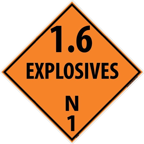 1.6 Explosives N1 Dot Placard Sign (DL45P)