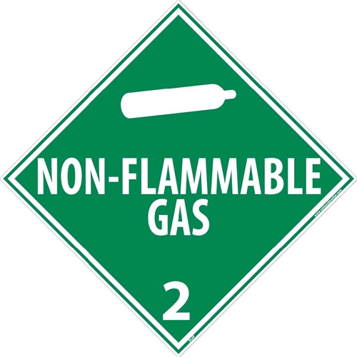 Non-Flammable Gas 2 Dot Placard Sign (DL6P)