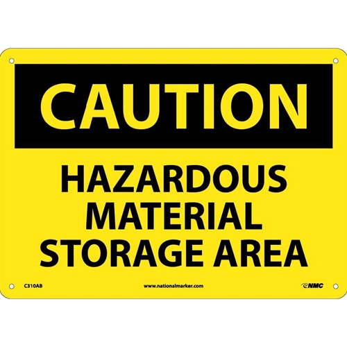 Click here to view larger image Caution Hazardous Material Storage Area Sign (C310AB)