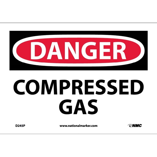 Danger Compressed Gas Sign (D245P)