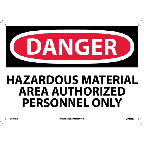 Danger Hazardous Material Area Sign (D547AB)