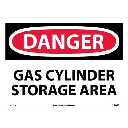 Danger Gas Cylinders Storage Area Sign (D657PB)