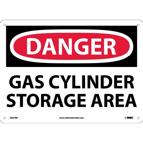 Danger Gas Cylinders Storage Area Sign (D657RB)