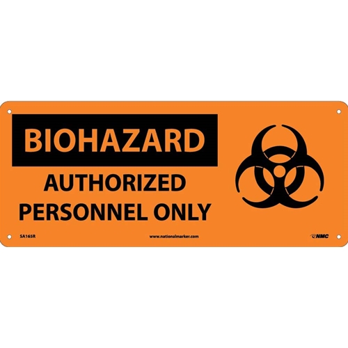 Biohazard Authorized Personnel Only Sign (SA165R)
