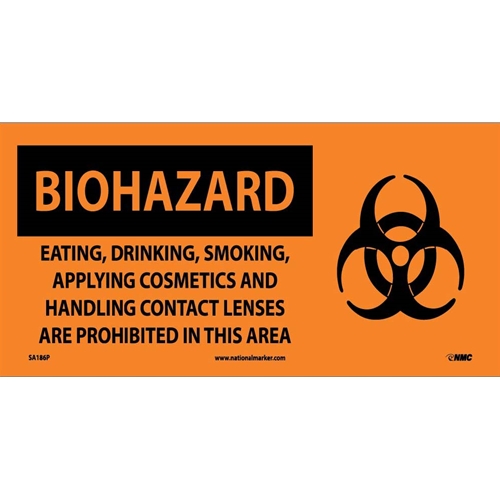 Biohazard Consumables Prohibited In Area Sign (SA186P)