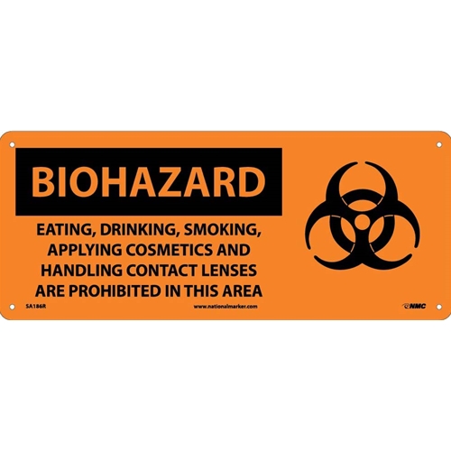 Biohazard Consumables Prohibited In Area Sign (SA186R)