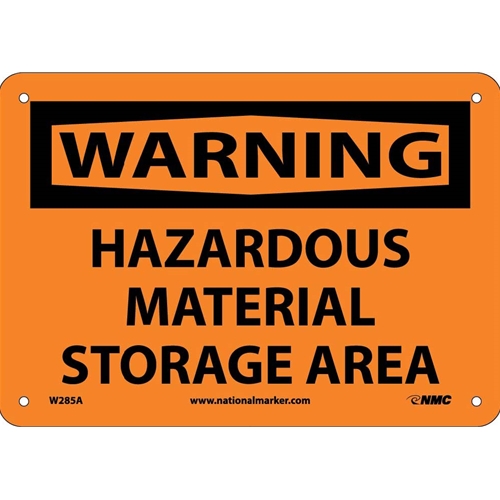 Click here to view larger image Warning Hazardous Material Storage Area Sign (W285A)