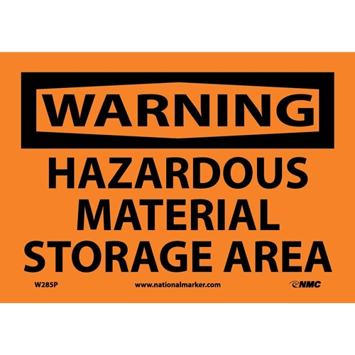 Click here to view larger image Warning Hazardous Material Storage Area Sign (W285P)
