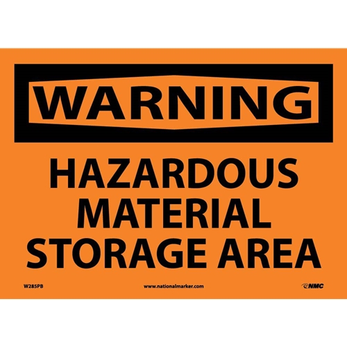 Click here to view larger image Warning Hazardous Material Storage Area Sign (W285PB)