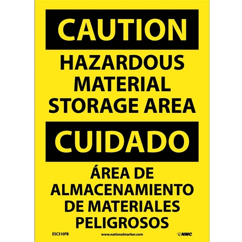 Caution Hazardous Material Storage Area Sign - Bilingual (ESC310PB)