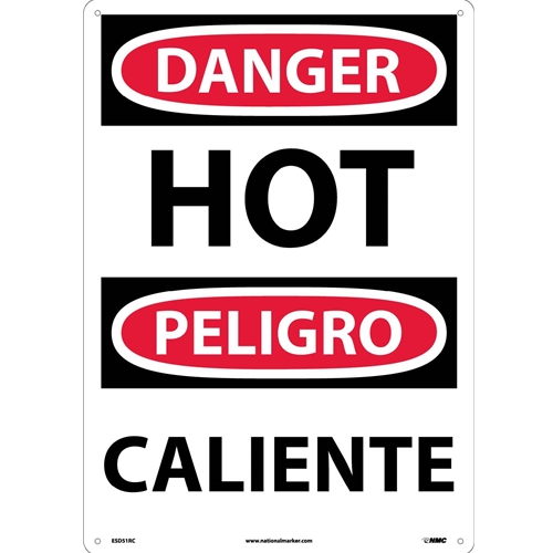 Danger Hot Sign - Bilingual (ESD51RC)