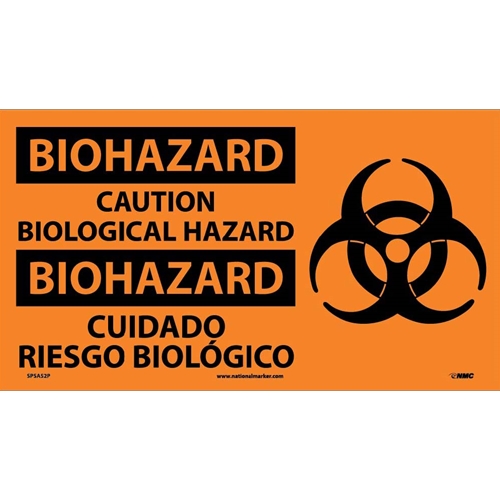 Biohazard Caution Biological Hazard Sign - Bilingual (SPSA52P)