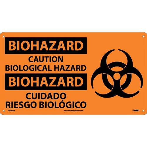Biohazard Caution Biological Hazard Sign - Bilingual (SPSA52R)