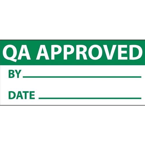 Click here to view larger image Qa Approved By & Date Label (INL6)