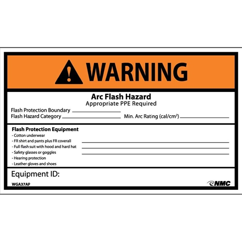 Click here to view larger image Warning Arc Flash Hazard Label (WGA37AP)