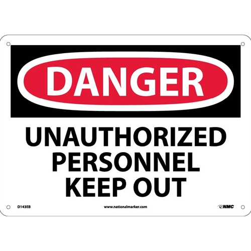 Danger Unauthorized Personnel Keep Out Sign (D143EB)